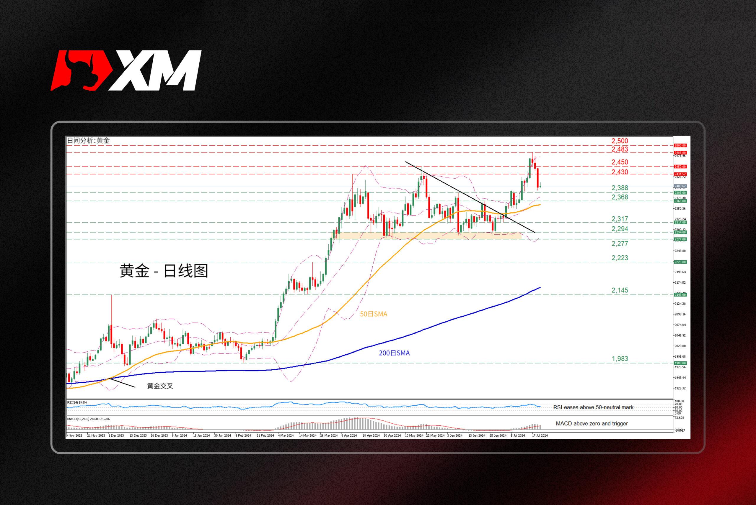 技术分析，– 黄金自历史高点大幅下跌(图1)